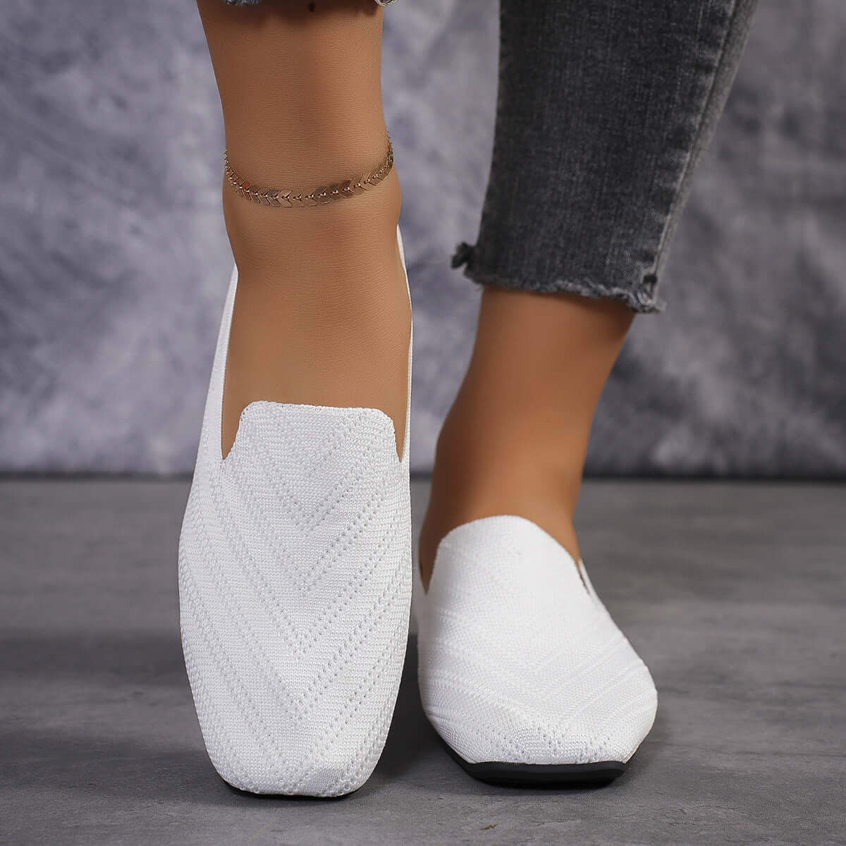 Women flat fly knit plus size shoe