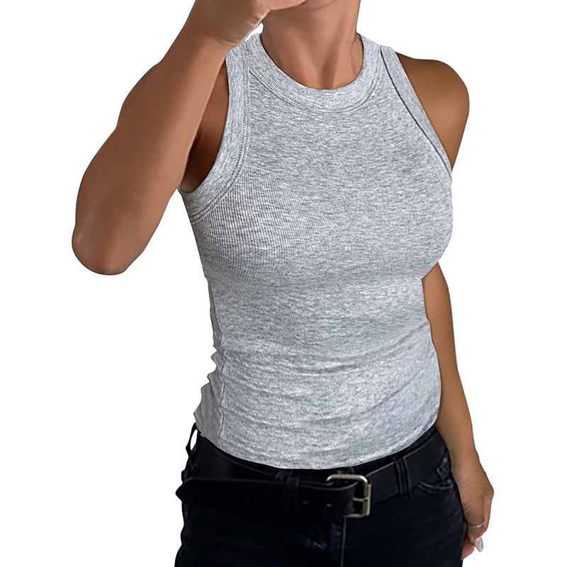 Ladies Sleeveless Ribbed Tank Tops