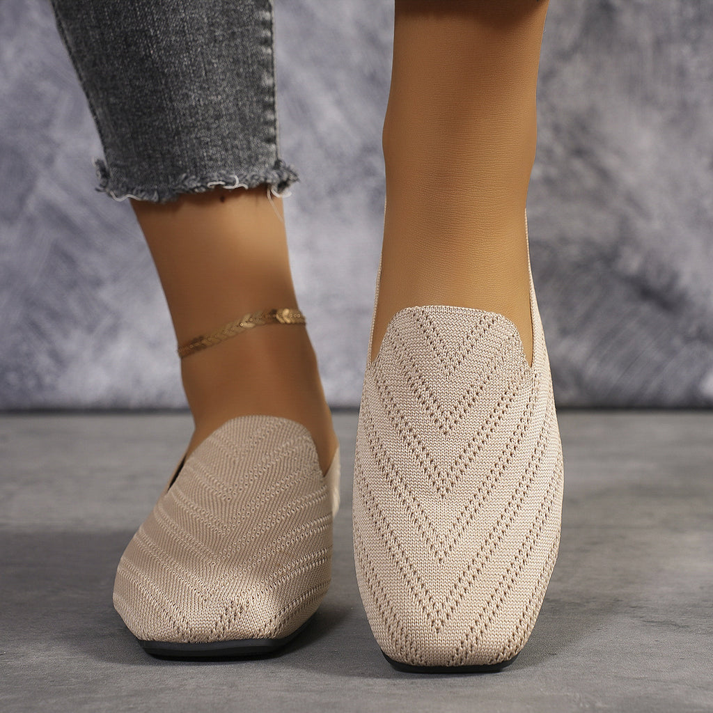 Women flat fly knit plus size shoe