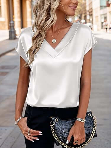 Women's Business V-Neck Casual Pullover Top