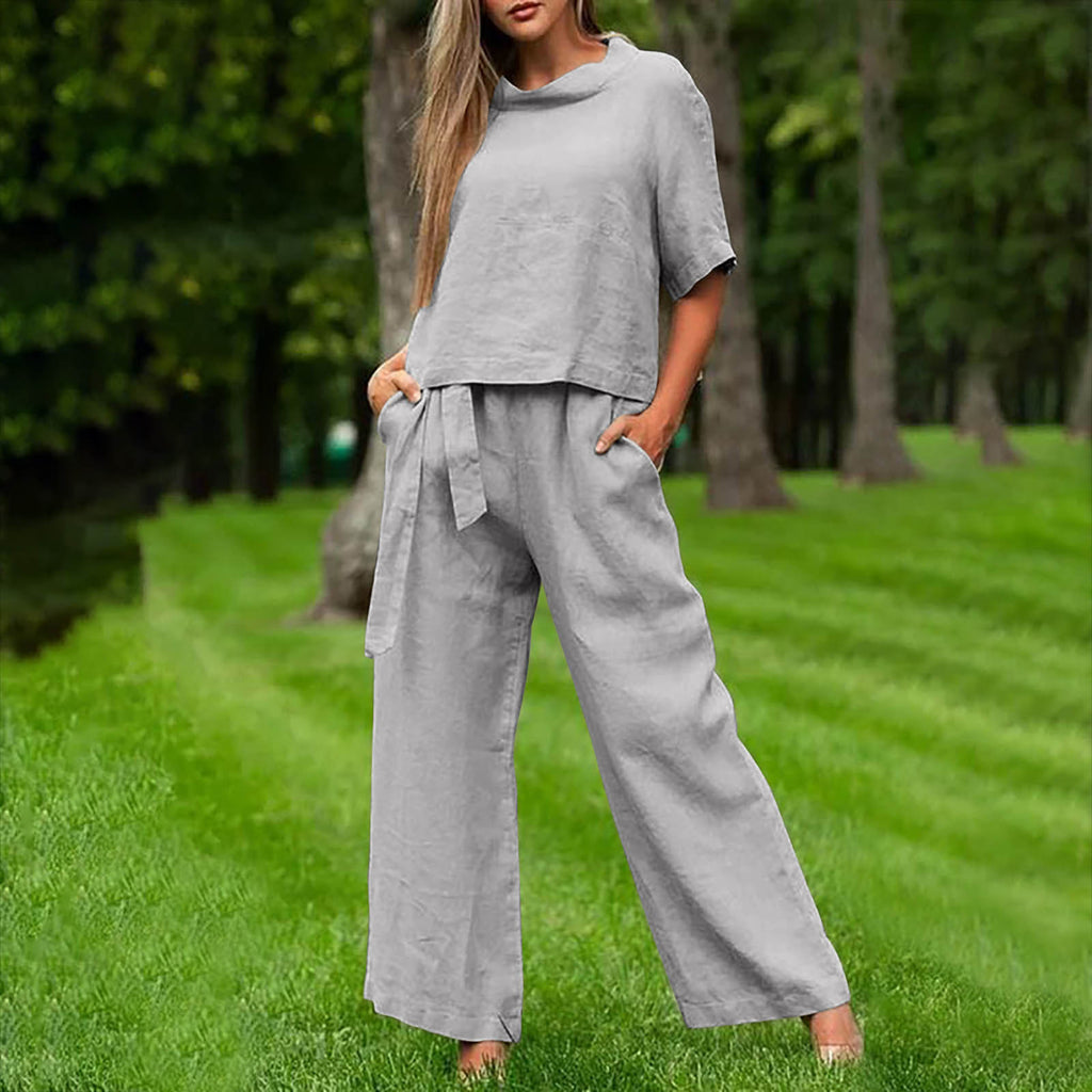 Women's Trendy Round- Neck Two-piece Set
