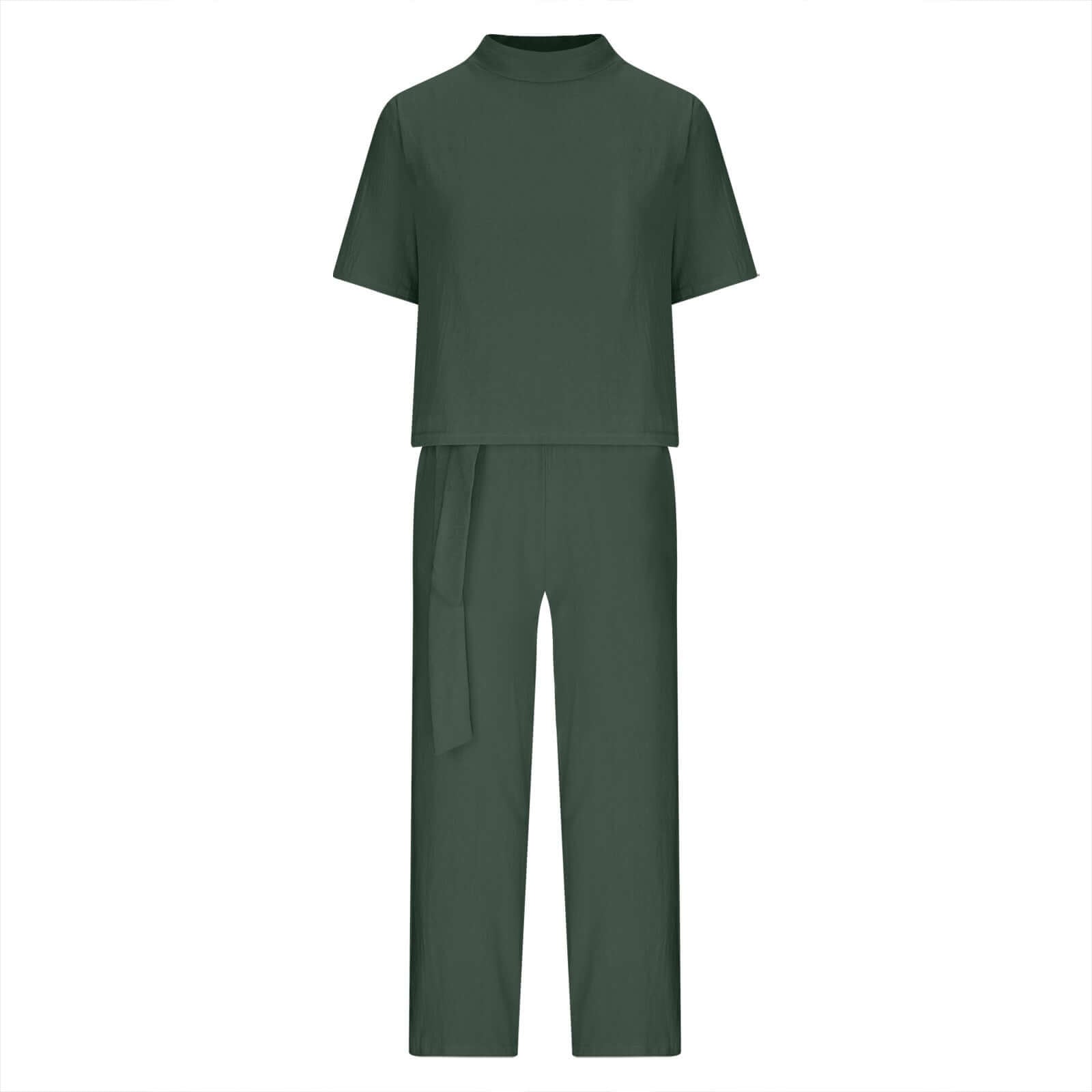 Women's Trendy Round- Neck Two-piece Set
