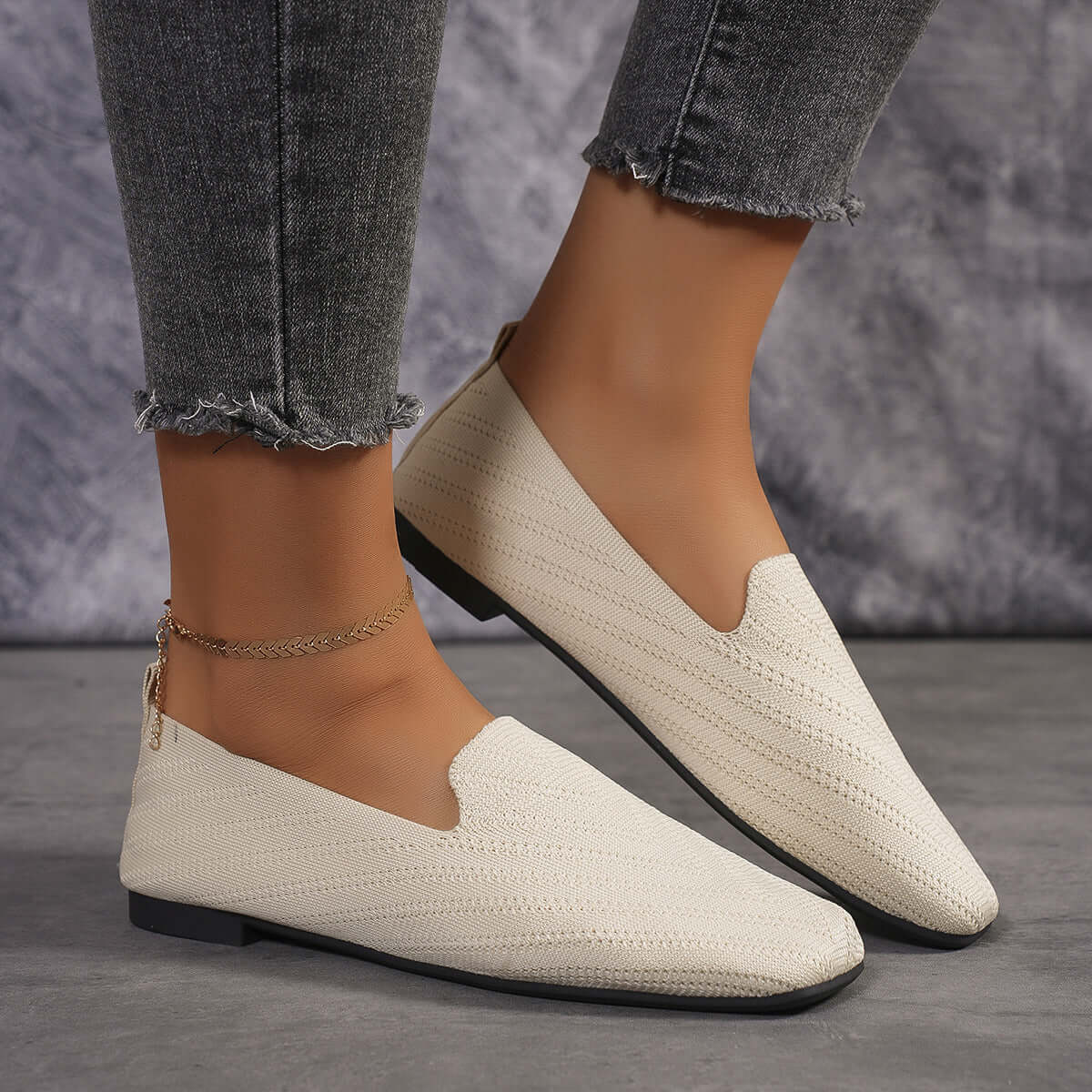 Women flat fly knit plus size shoe