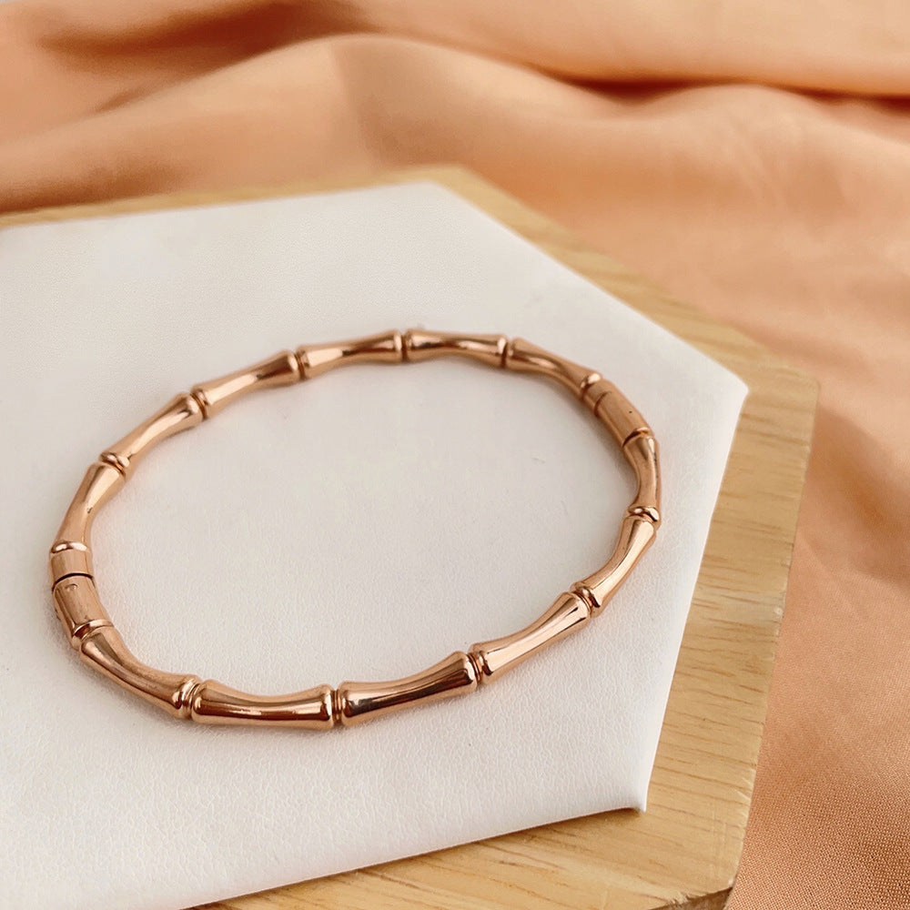Titanium Steel Closed Bamboo-knot Bracelet