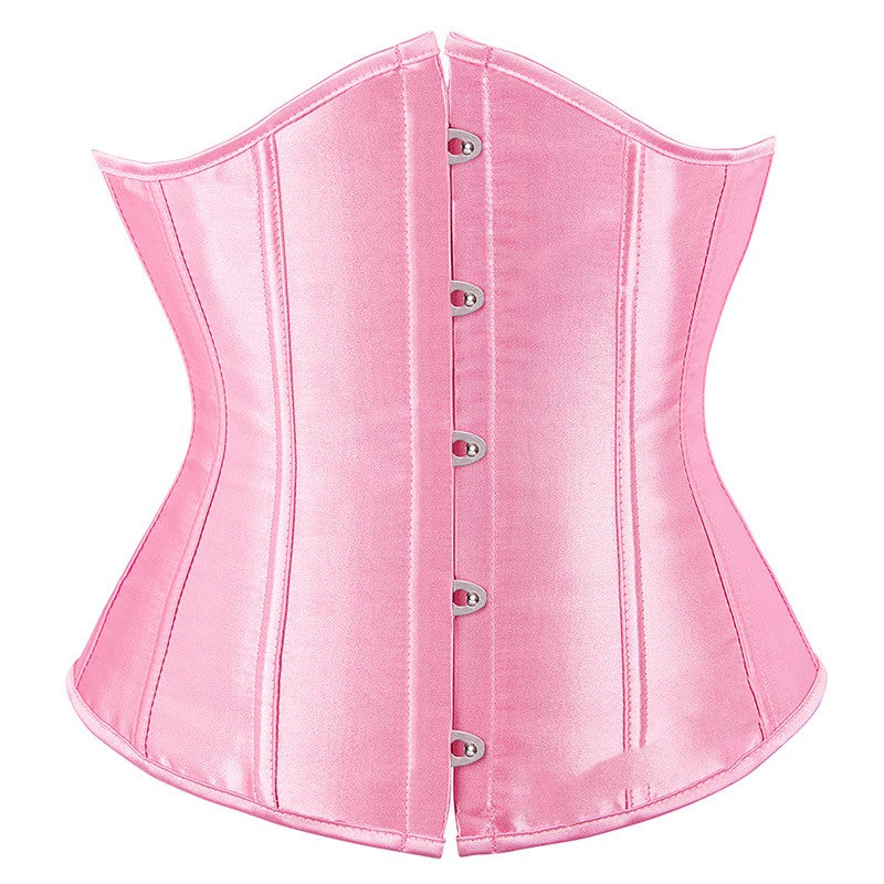 Smooth Short Five-button Satin Waist Cincher Corset