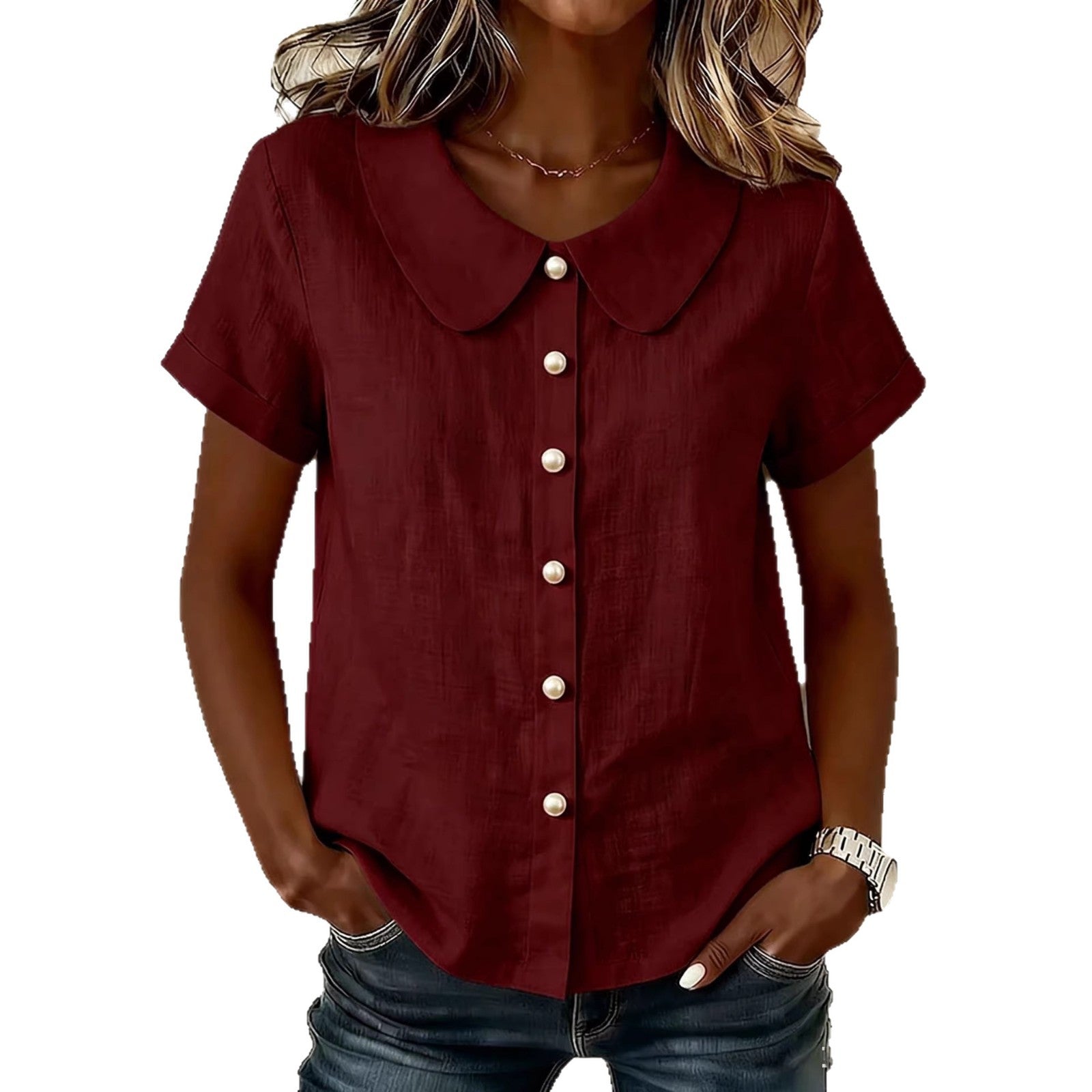 Women's Casual Loose Cotton-Linen Shirt
