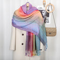 Women's Embroidered Colorful Tassel Shawl