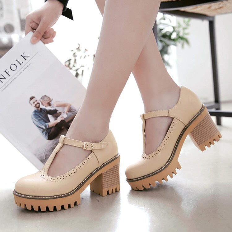 Women's Single Buckle strap with thick sole