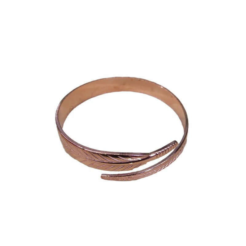 Copper Bracelet with a Leaf Pattern