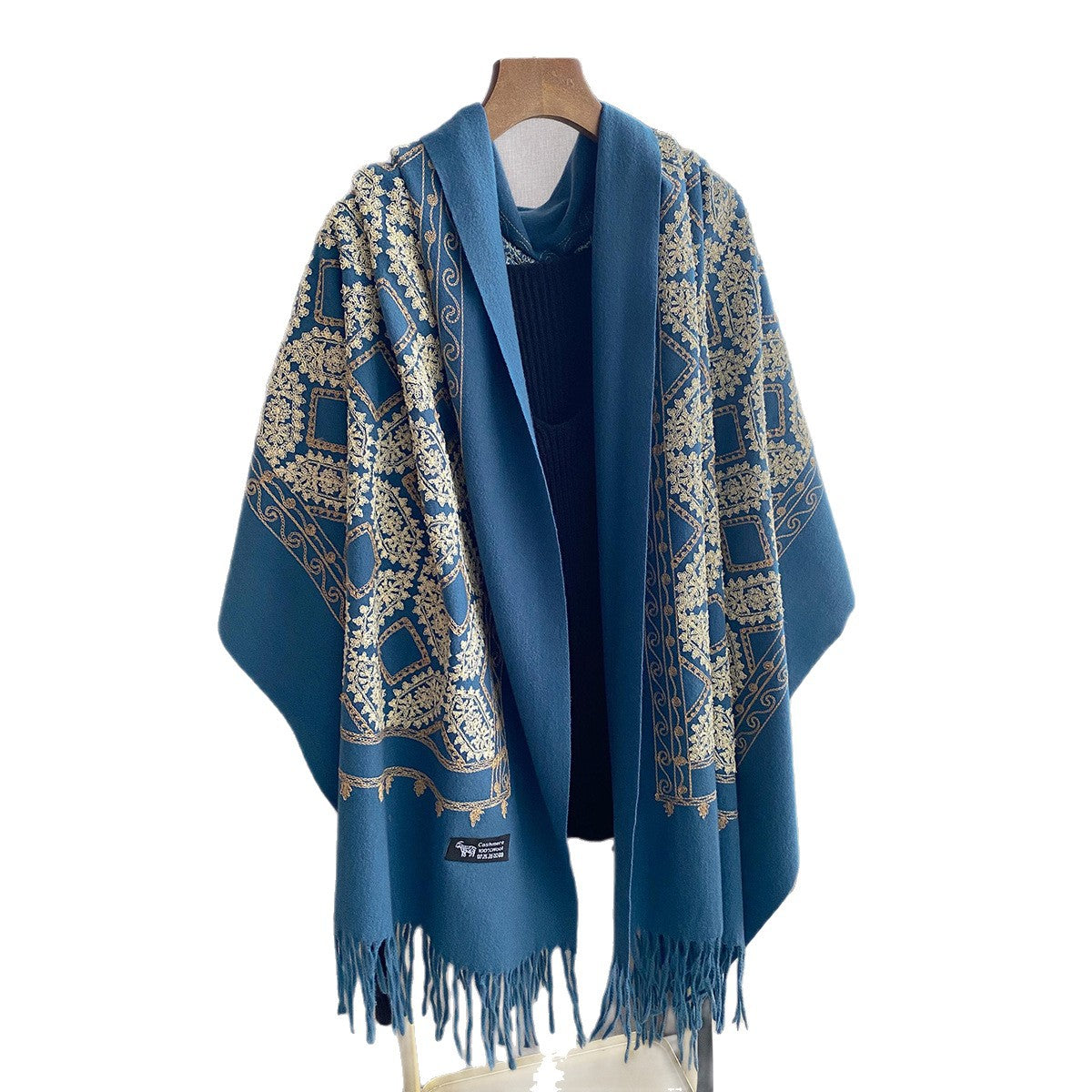 Women's Jacquard Hanging Tassel Embroidered Shawl