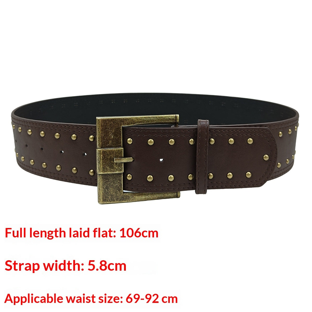 Women's Retro Punk Style Leather Belt with Rivet Decorations