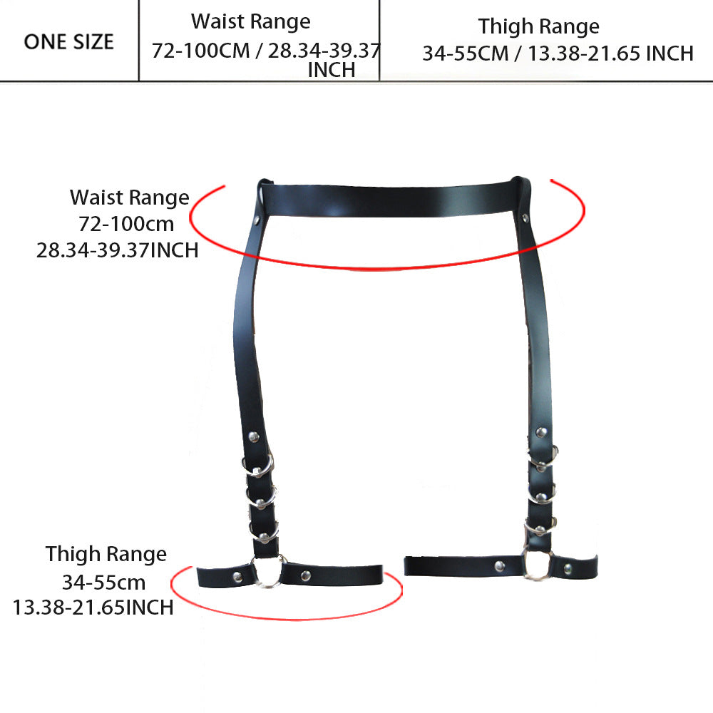 Women's Sensual Leather Belt with Leg Loops for Bondage