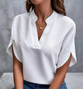 Summer V-neck Short-sleeved Chiffon Shirt