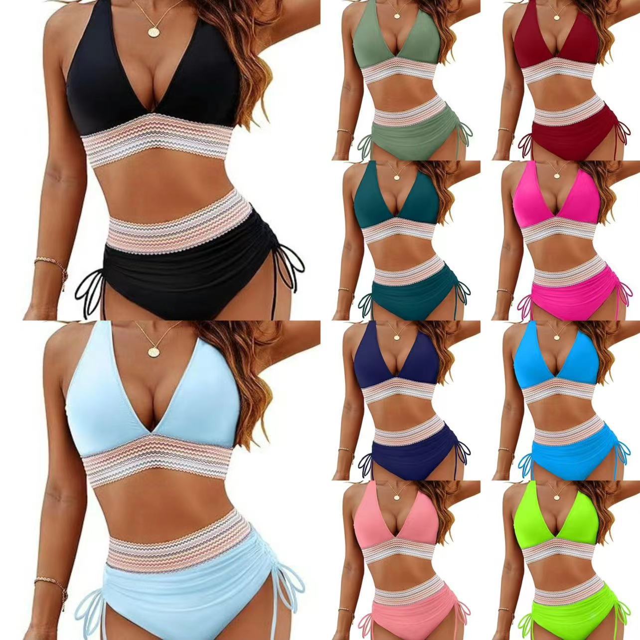 Women's Fashion High Waist Bikini Split Suit