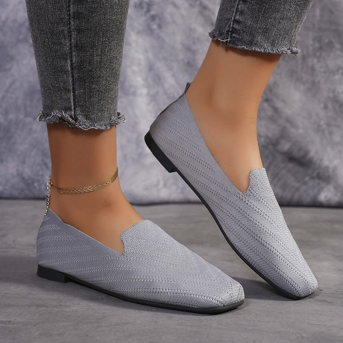 Women flat fly knit plus size shoe