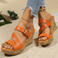 Women's open toe wedge plus size sandals