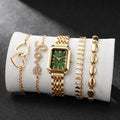 Sleek, Versatile Square Watch Heart-shaped Bracelet