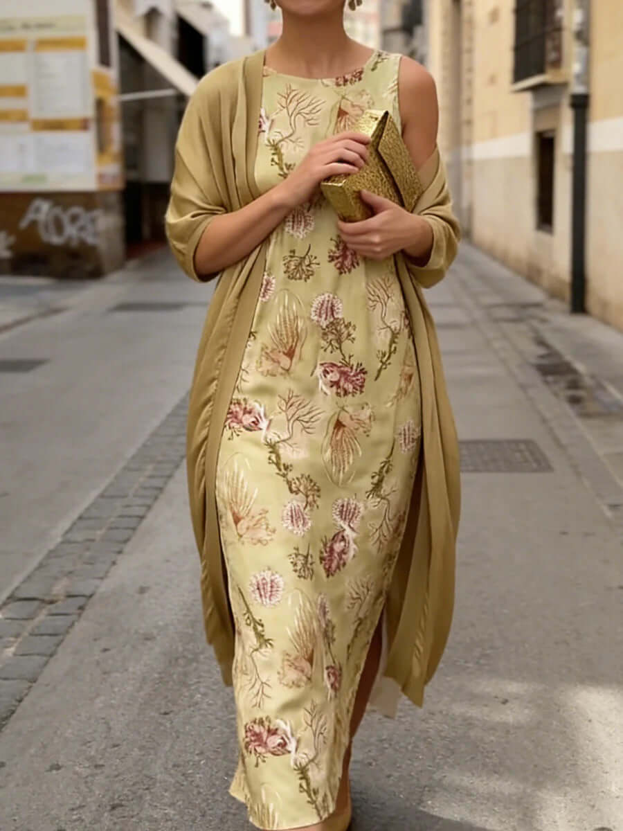 Women's Two-piece Set Short Sleeve Cardigan Dresses