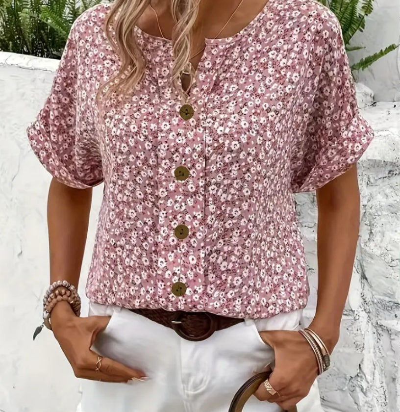 Women's V-neck Short-sleeved T-shirt
