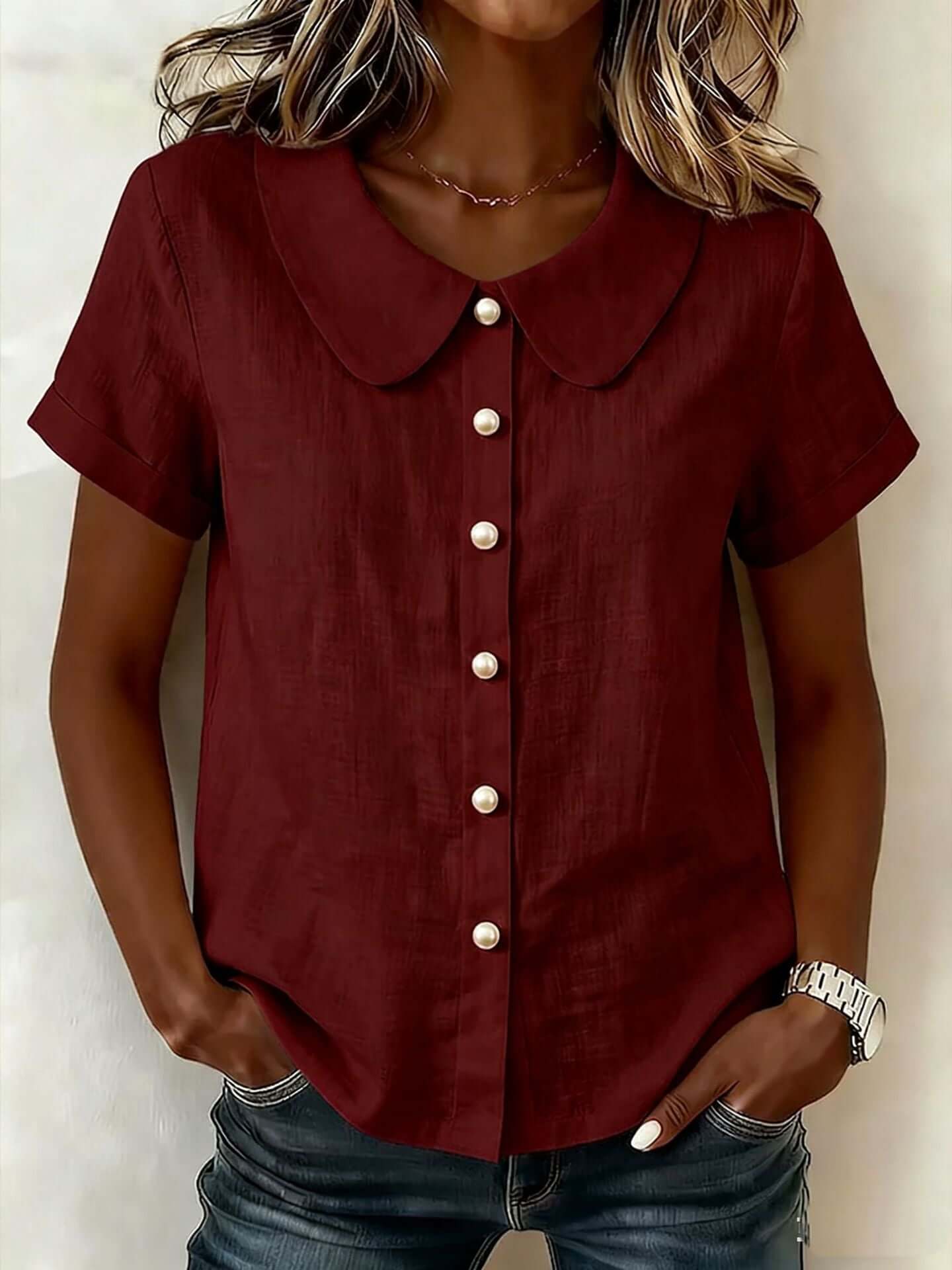 Women's Casual Loose Cotton-Linen Shirt