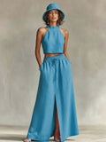 Women's-Two-piece Set Sleeveless Top Long Skirt