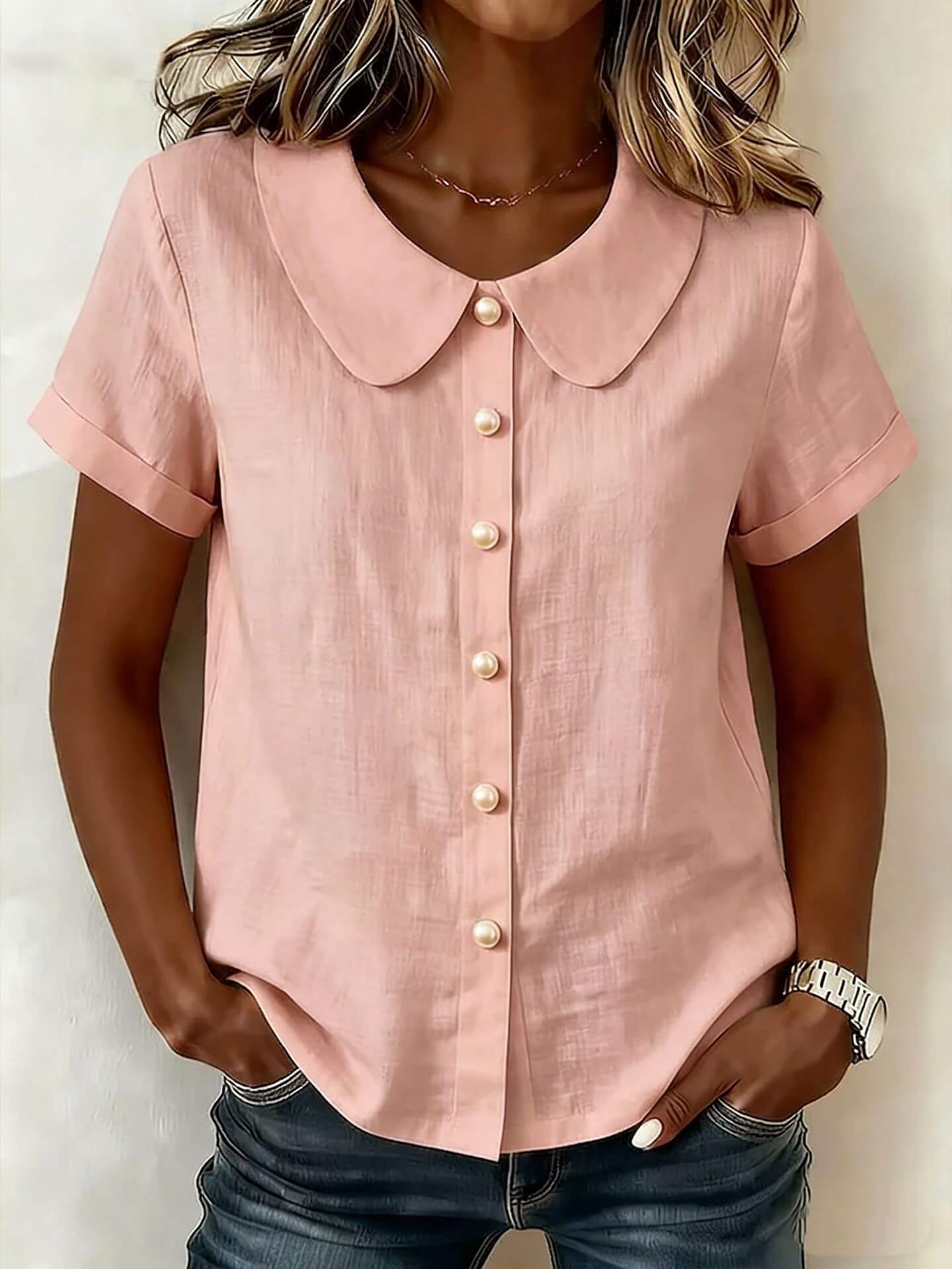 Women's Casual Loose Cotton-Linen Shirt