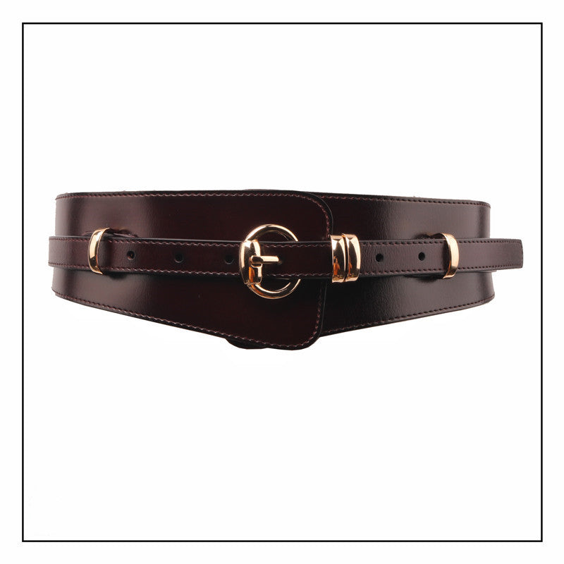 Fashion Coat With A Wide Waist Belt