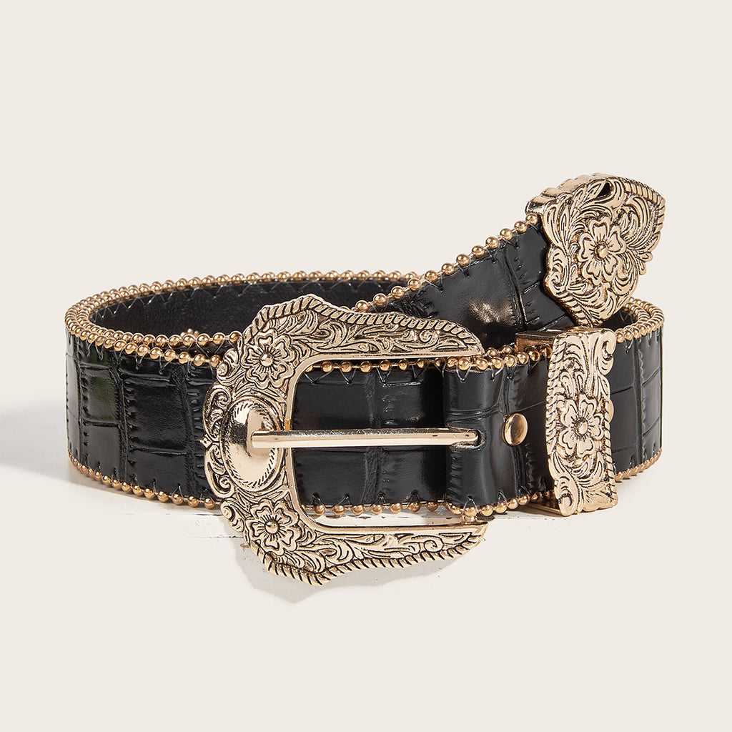 Women's Vintage American-Style Leopard-Print Belt