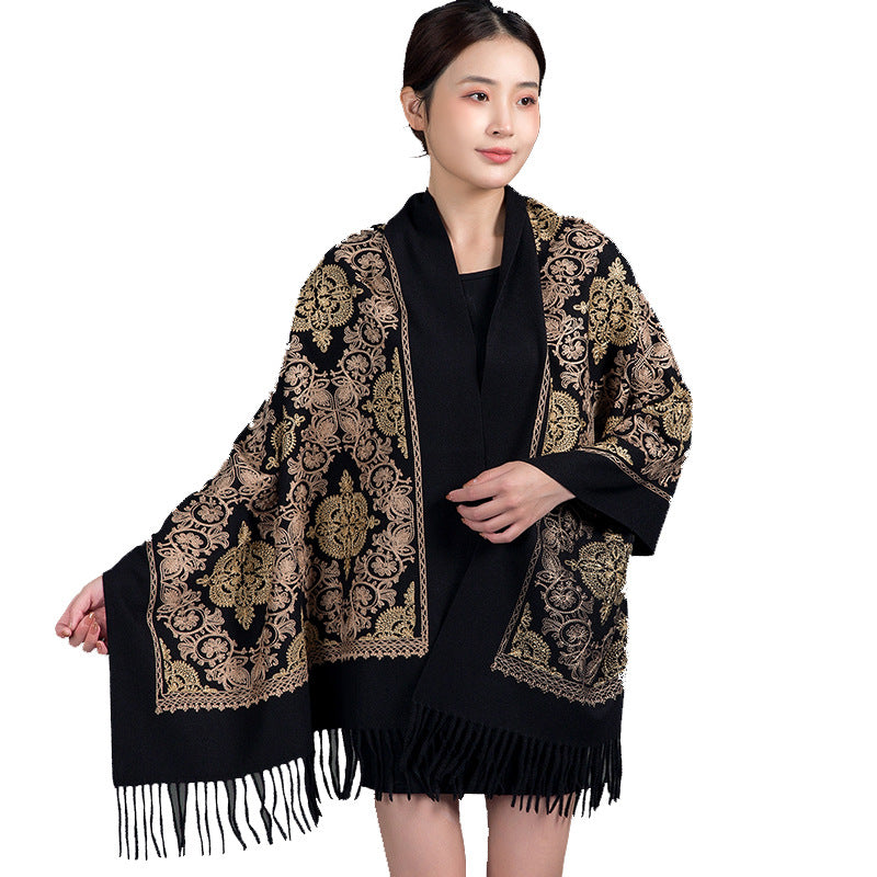 Women's Crown-Embroidered Versatile Scarf