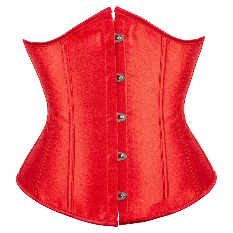 Smooth Short Five-button Satin Waist Cincher Corset