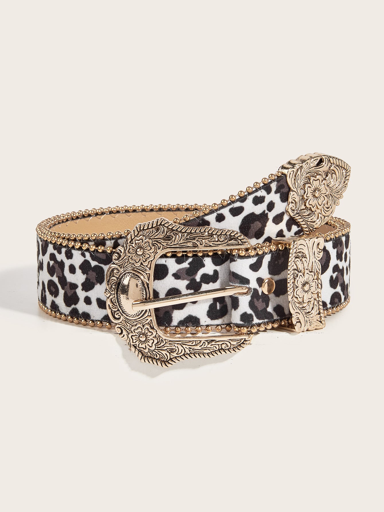 Women's Vintage American-Style Leopard-Print Belt