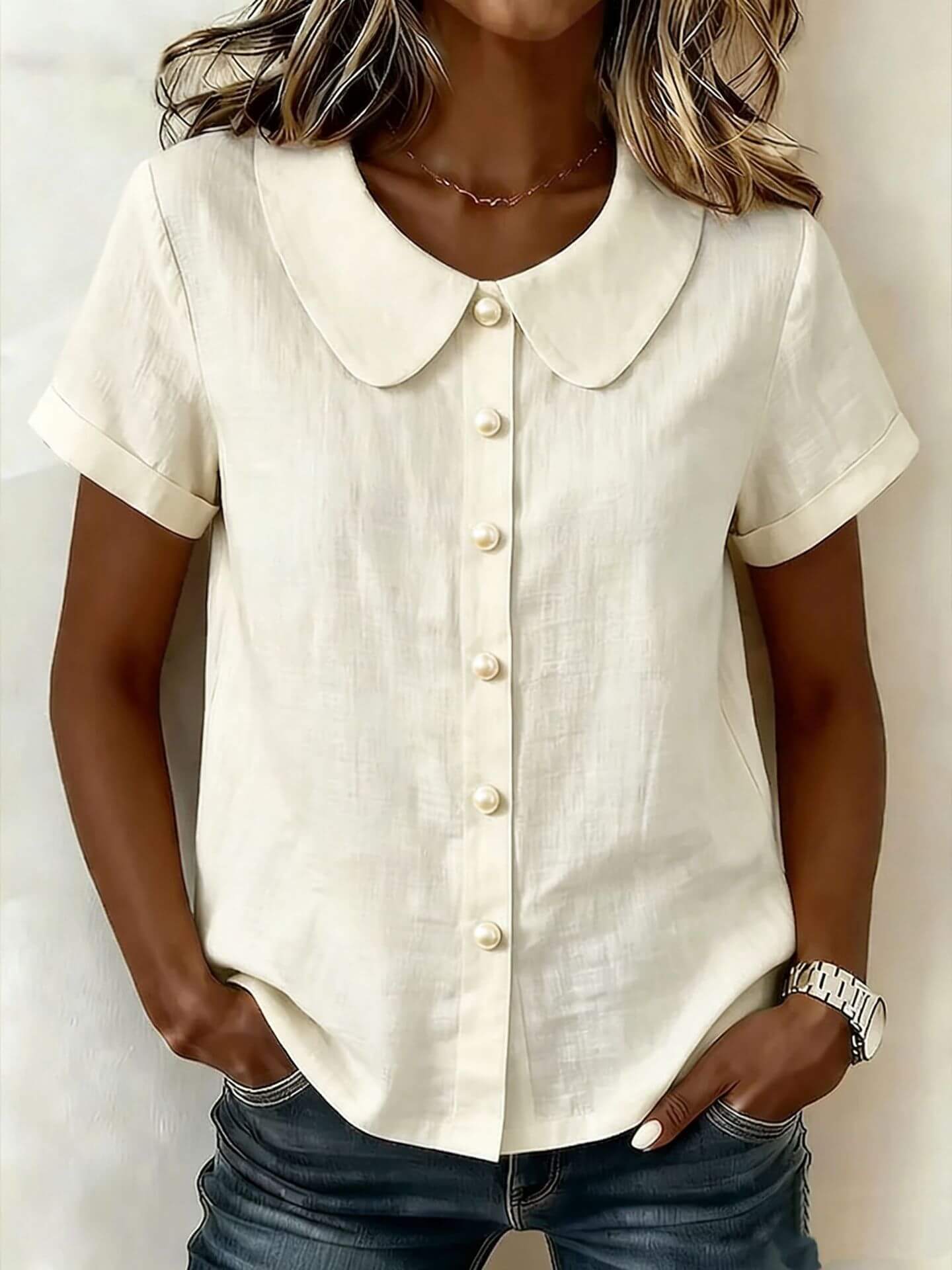 Women's Casual Loose Cotton-Linen Shirt