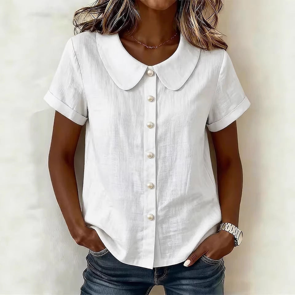 Women's Casual Loose Cotton-Linen Shirt
