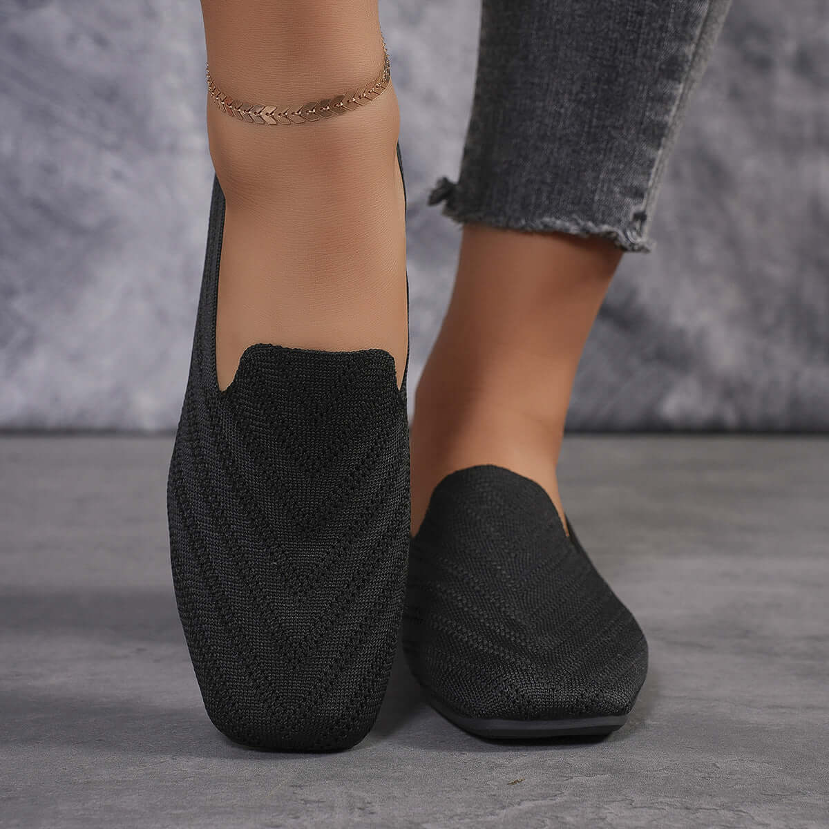 Women flat fly knit plus size shoe