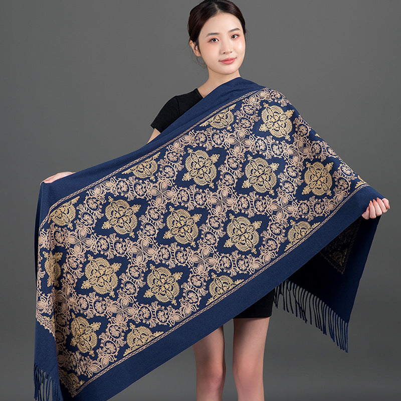 Women's Crown-Embroidered Versatile Scarf