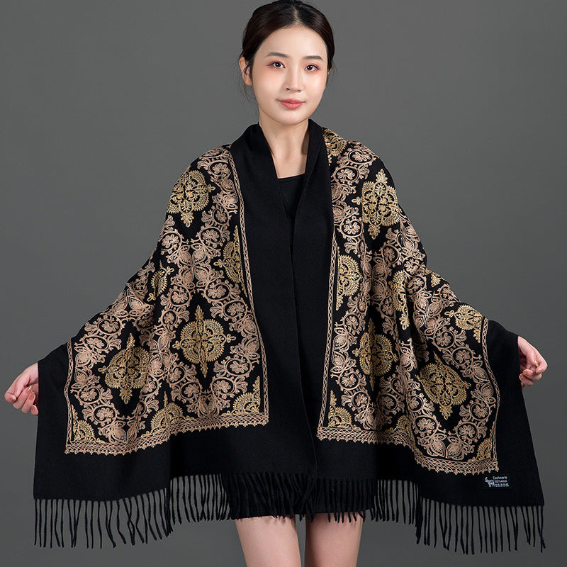Women's Crown-Embroidered Versatile Scarf