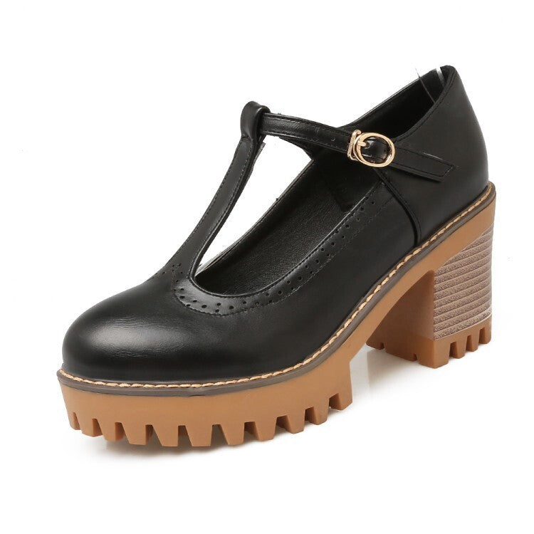 Women's Single Buckle strap with thick sole