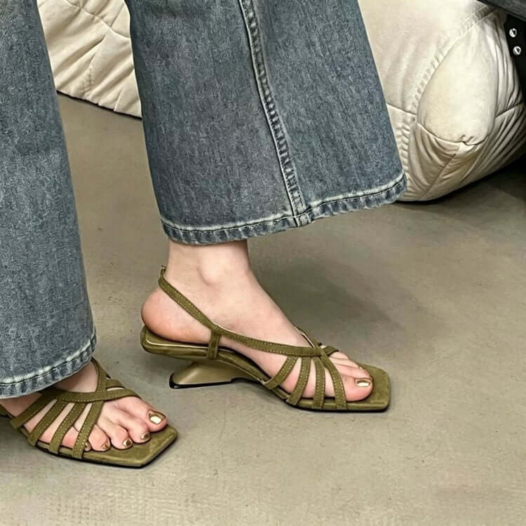 Women's Suede open toe sandals