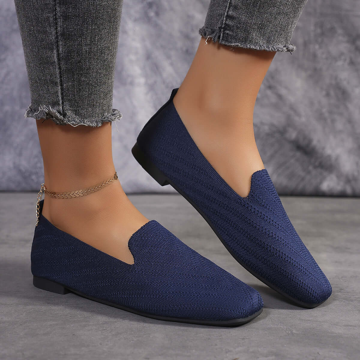 Women flat fly knit plus size shoe